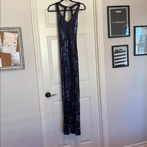 Sequin blue formal dress